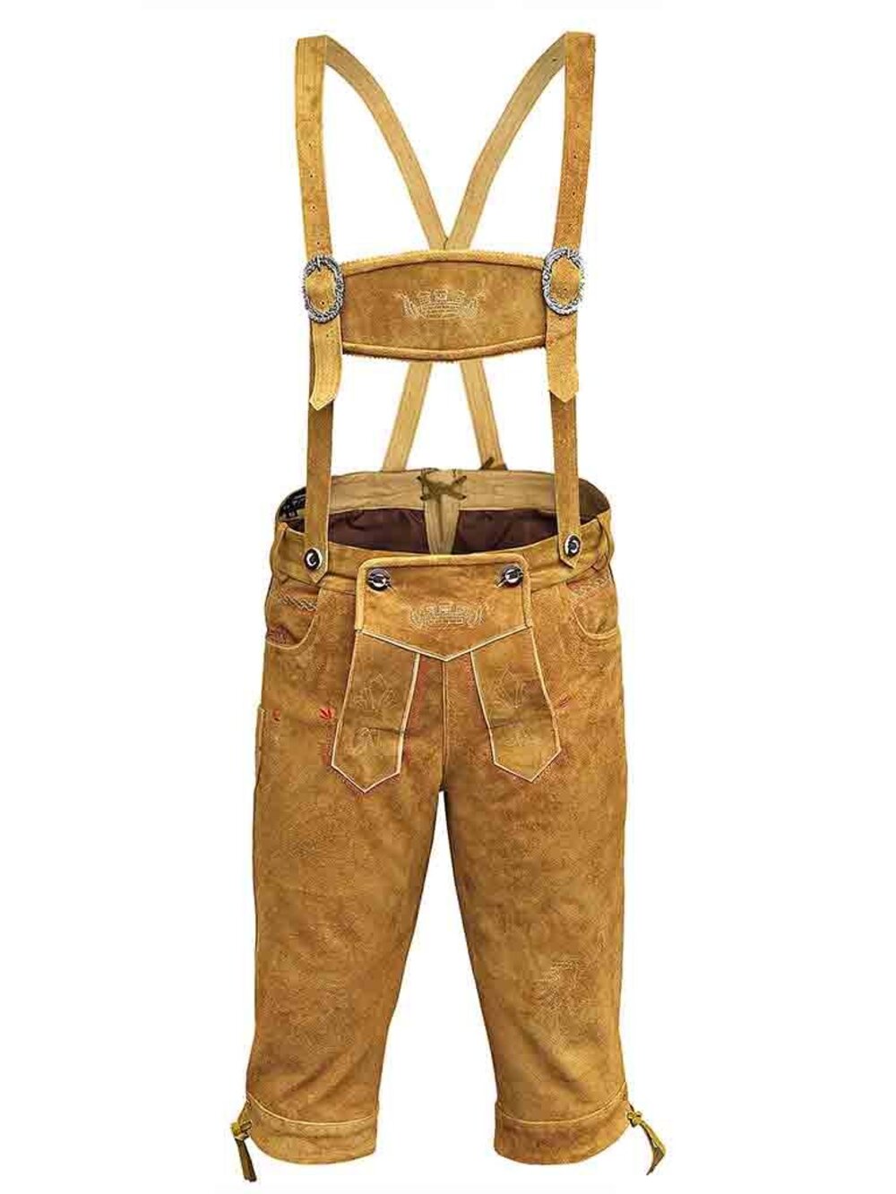 Men’s Bavarian Kniebundhosen Zimmer Oktoberfest Wear Golden Brown - Picture 8 of 12